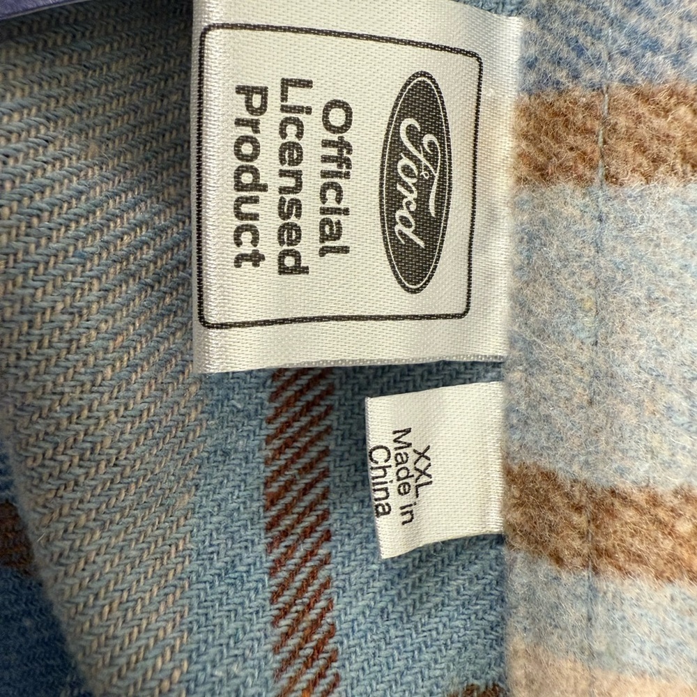 Ford Blue Plaid Button Down Shirt - Picture 9 of 9